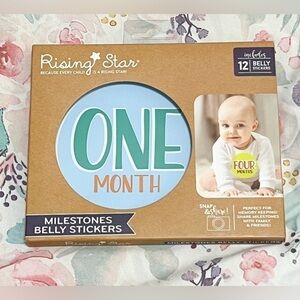 Rising Star Milestone Belly Stickers One Month to 1 Year
